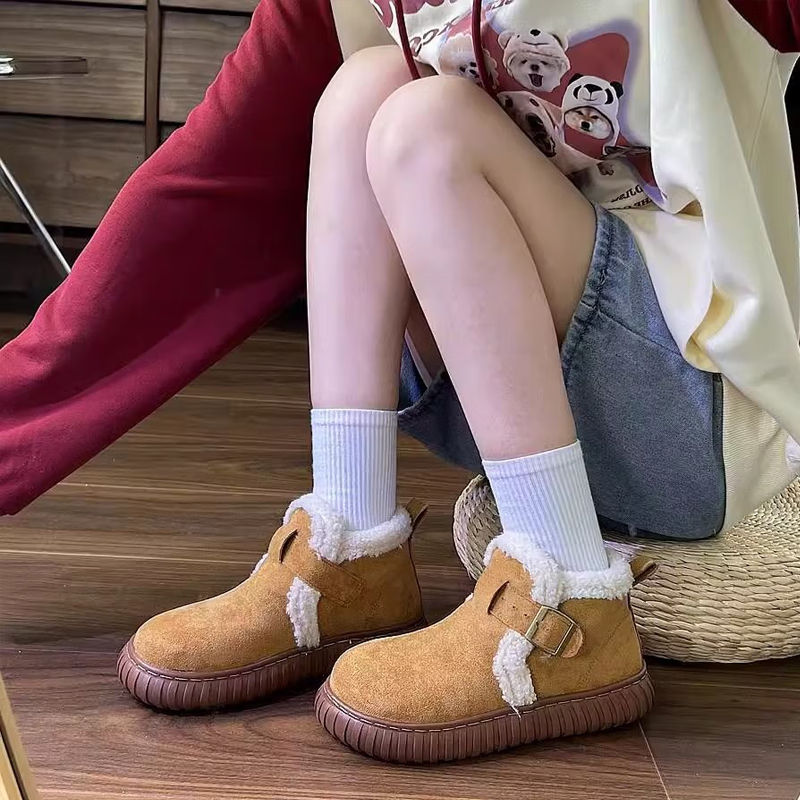Designer Boot Fashion Snow Boots For Women Booties In Winter With Thickened Fleece 2024 New Cotton Boots Versatile Warm Cotton Shoes 95c