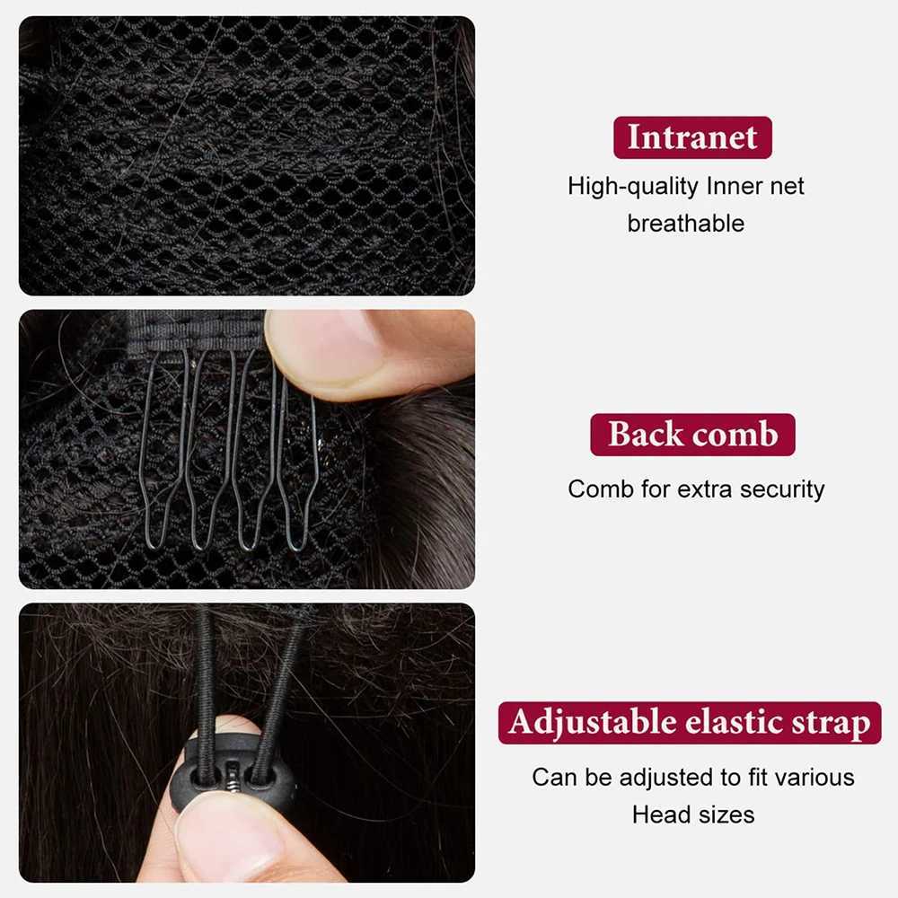 Synthetic Hairstyle 24 inch YaKi Straight Ponytail Extension Womens Drawstring Ponytail Extension Girls Daily Party UaseXJ241221
