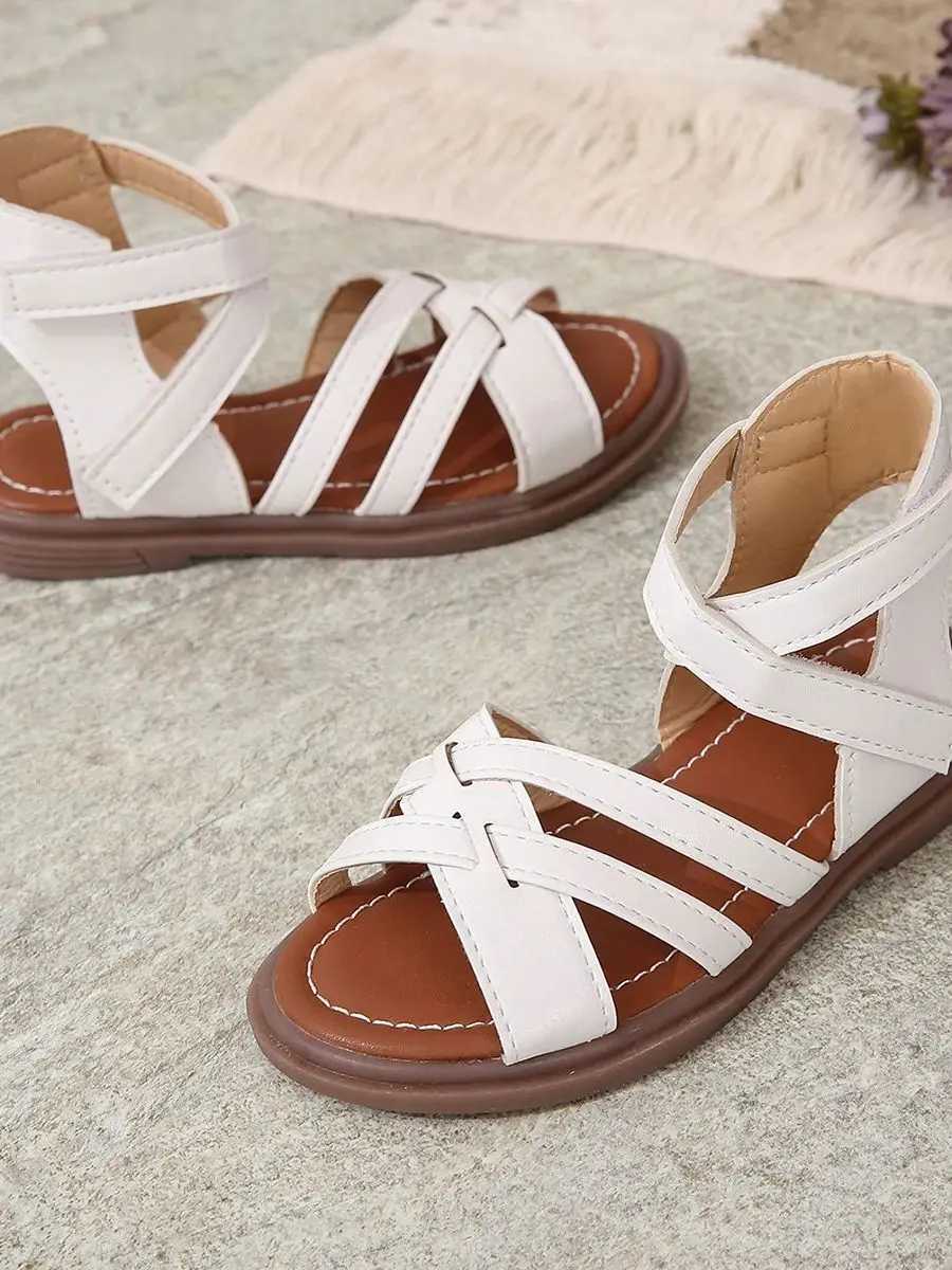 Sneakers Girls sandals new summer medium and large children princess shoes baby soft sole H241221