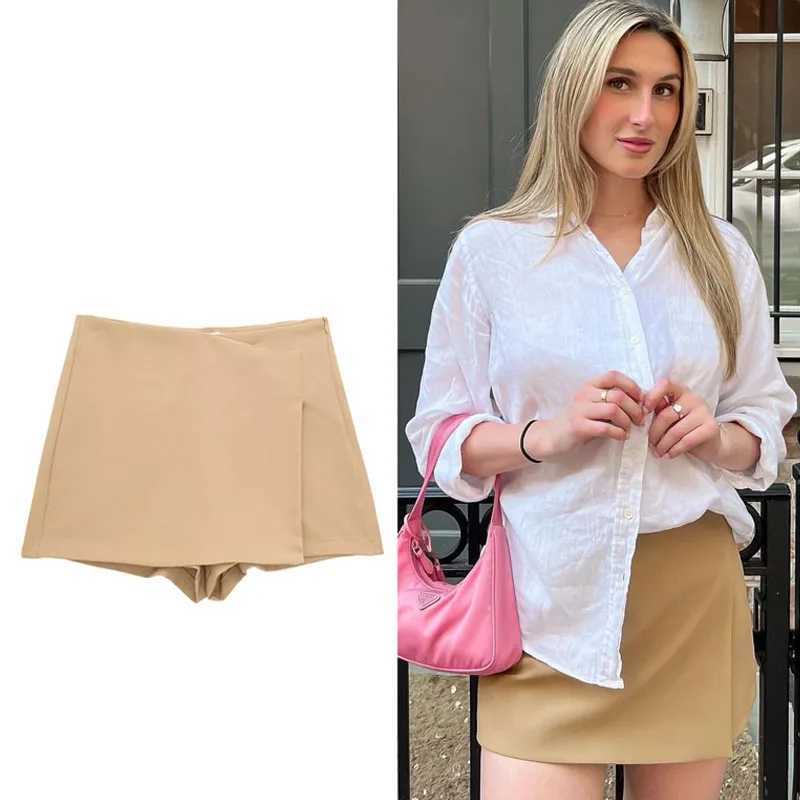 TR Mini Skirt Pants Asymmetric High Waist Skorts For Women Streetwear Wrap Skirt Shorts Summer Casual White Black Short SkirtXJ241221