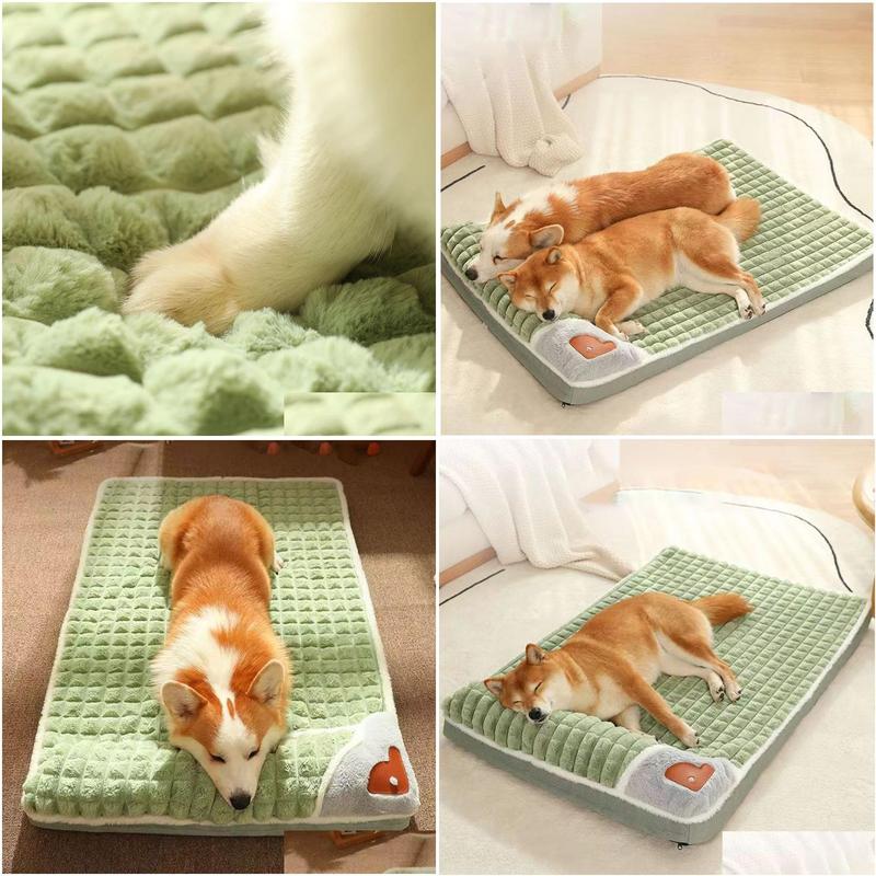 Dog Houses & Kennels Accessories Madden Winter Warm Mat Sofa Small Medium Plaid Bed For Cats Dogs Fluff Sleeping Removable Washable P Dhaba