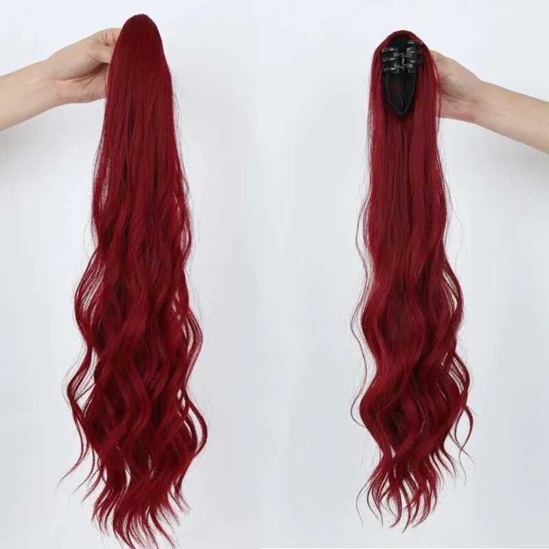 24 Inch Long Ponytail Synthetic Hair Extension With Claw For Women Long Curly Jaw Ponytail Hair Extainson for Women GirlsXJ241221