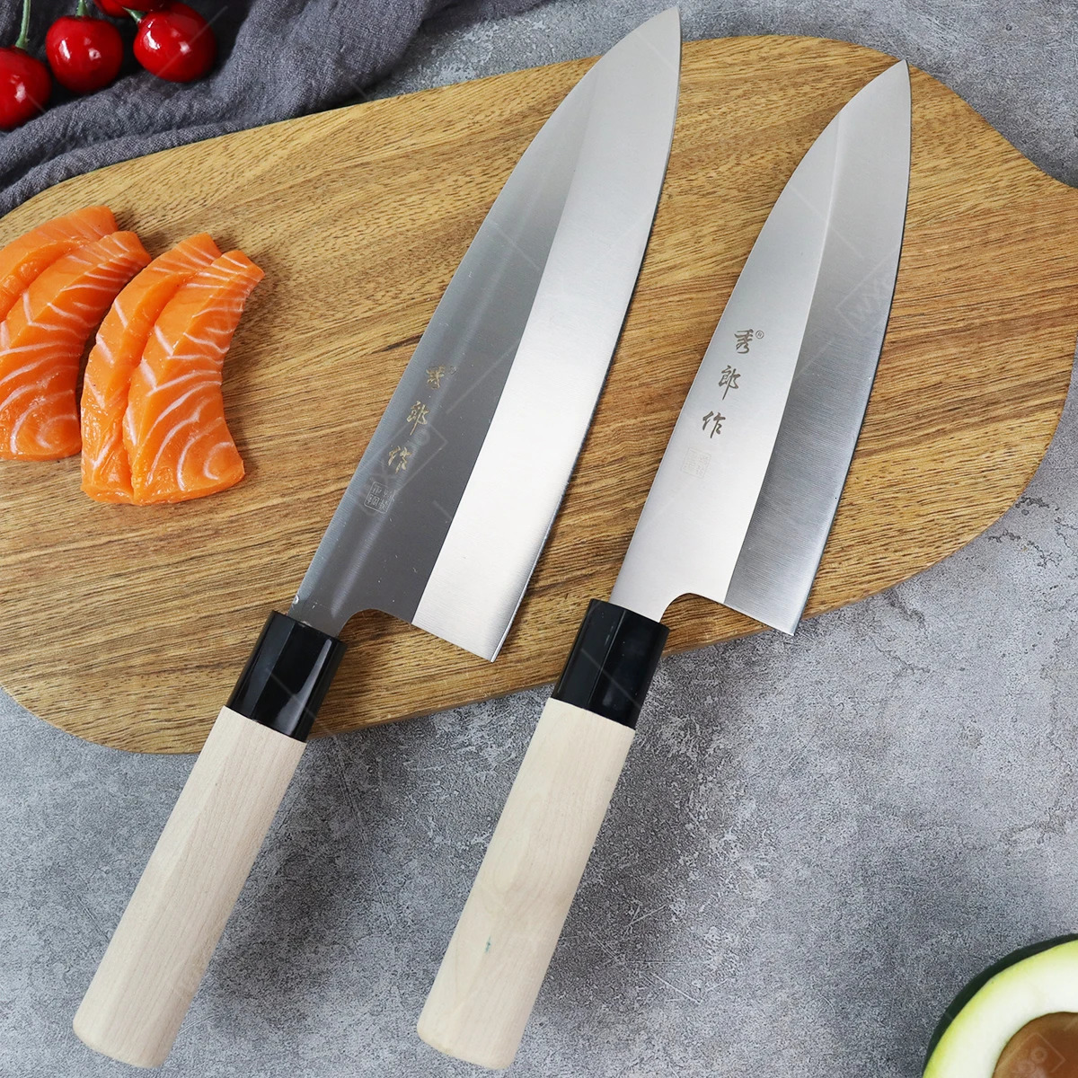 Professional Japanese sashimi knife sushi chef knife salmon slicing raw meat butcher knife stainless steel filling knife 241220