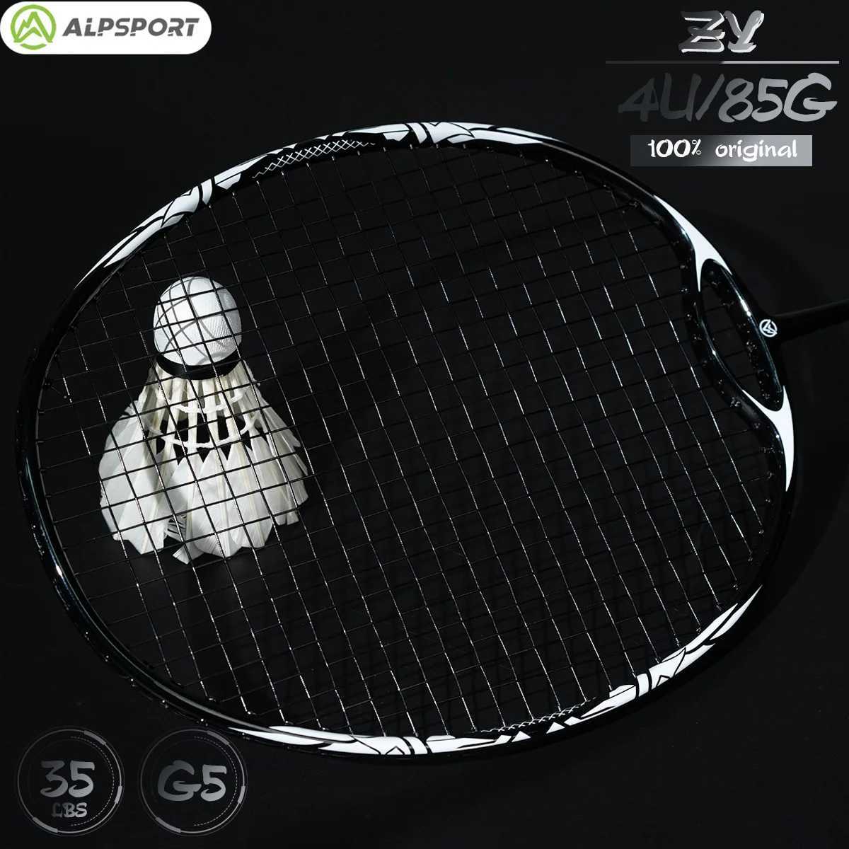 Alpsport ZY 4U Carbon Fiber Paddle Badminton Heavy Head Up to 35 Pound Professional Violent Strike Sport OutdoorW241221