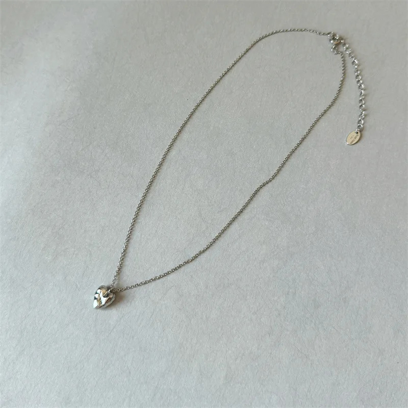 Meteoric effect heart necklaces for women red enamel heart necklaces for teenage girls cute kawaii jewelry 241220