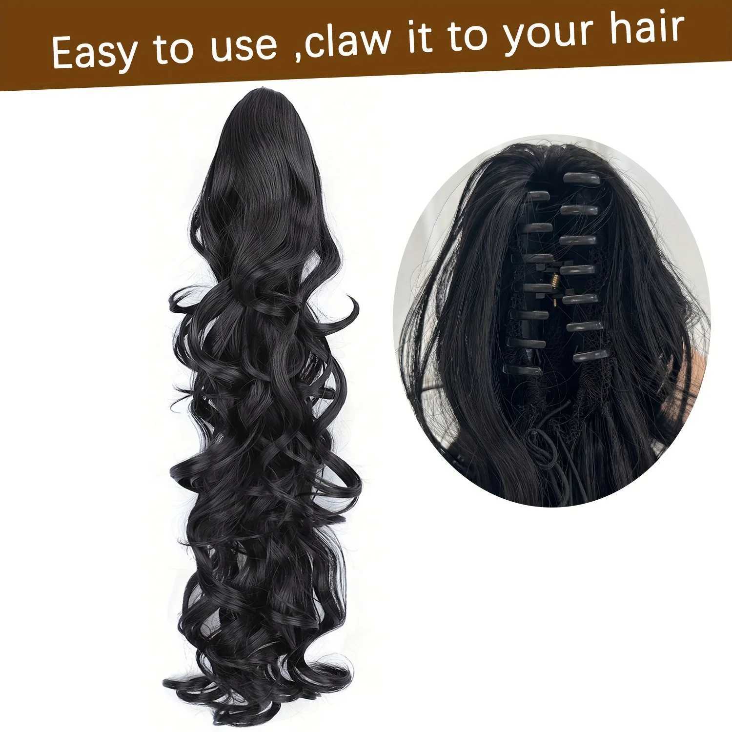 Multi-Color Optional Wave Claw Ponytail Extension-Voluminous Curly Clip-In Hairpiece for Women-Ultra-Soft Synthetic Luxury StyleXJ241221
