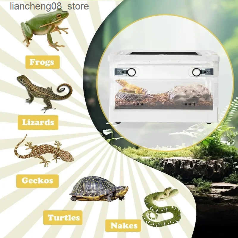 Other Pet Supplies Plastic reptile feeding box reptile breeding shell reptile cage reptile portable transport container for lizard bear dragon L240910