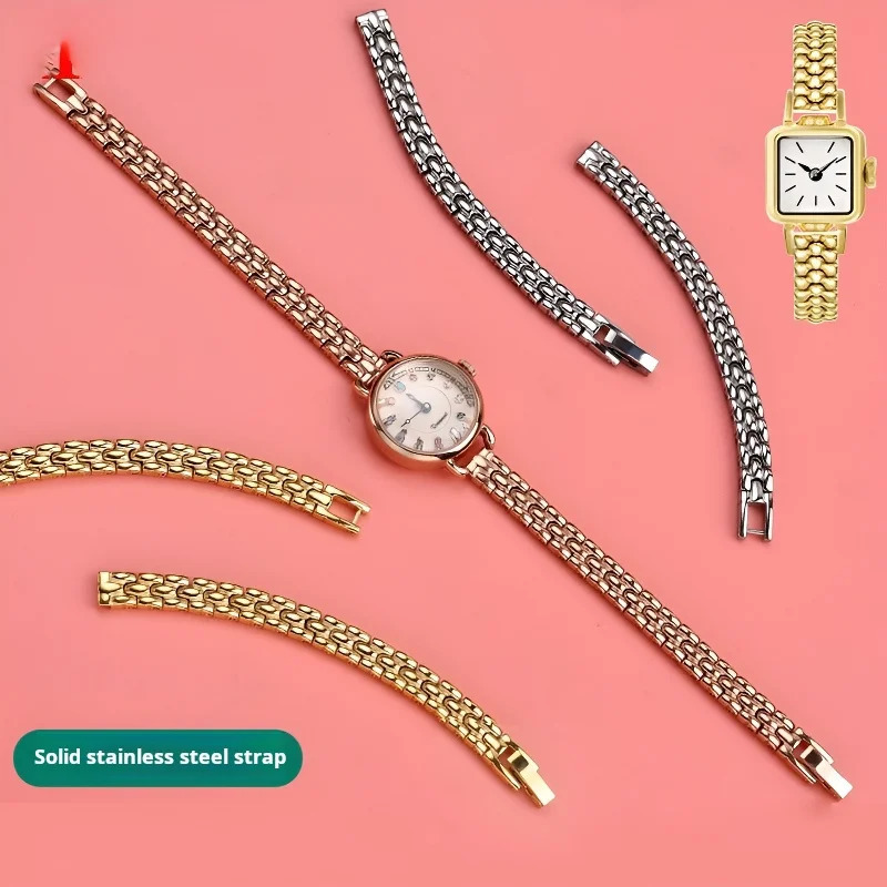 6mm 8mm 10mm 12mm 14mm 16mm Bright Women Small Size strap Universal Stainless Steel fashion Ladies watchband rose gold Bracelet 241220