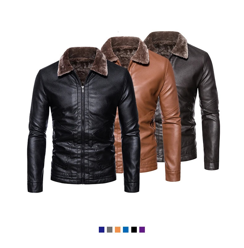 Plus Velvet Men Thick Leather Jacket Youth Fashion PU Leather Jacket Coat Size M-4XL Mens Autumn and Winter Oversized 241216