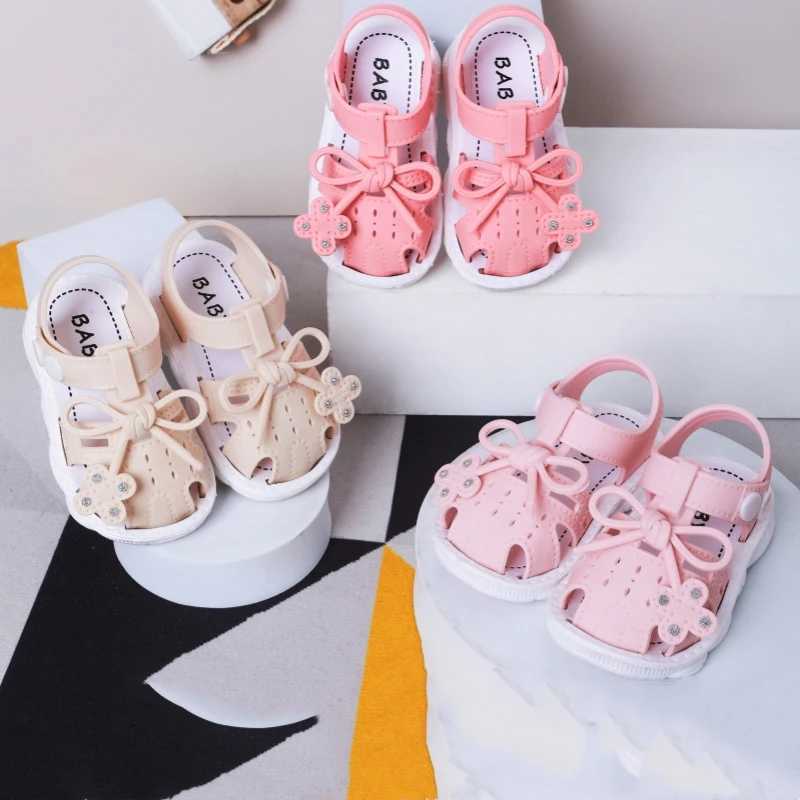 Sneakers Trendy Cute Bowknot Sandals For Baby Girls Breathable Lightweight Walking Shoes For All Seasons H241221
