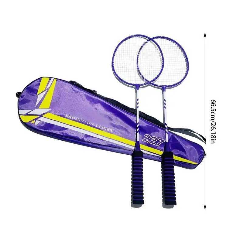 Badminton Racket Set 2 Player - Lightweight Badminton Racquets Replacement for Badminton Devices with Elastic Strings Suitable for Beach UseW241221
