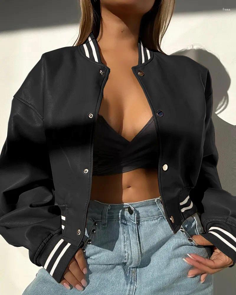 Women's Jackets Elegant And Handsome Women Coat 2025 Autumn/Winter Long Sleeve Royal Sister Wind Motorcycle Fashion PU Leather Jacket Small