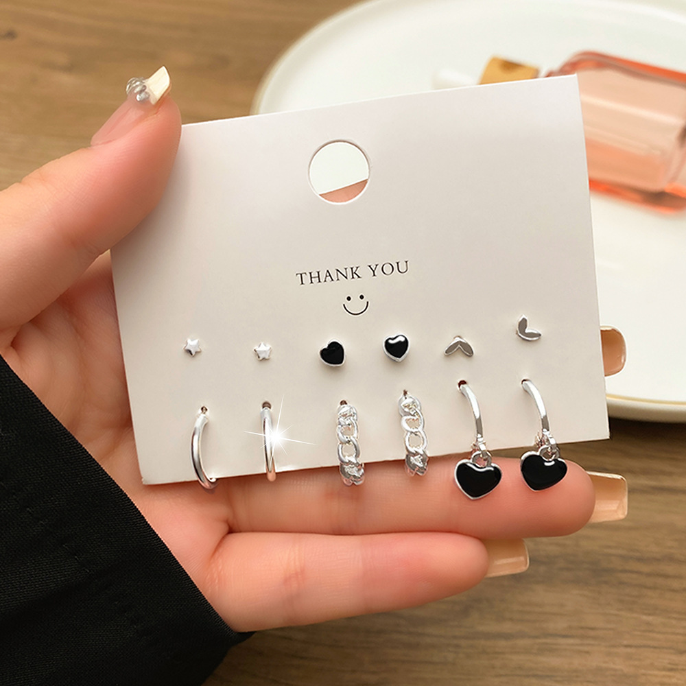 Inspirational Minimalist Heart Earring Set Pearl Crystal Enamel Women's Dangle Stud Drop Earrings 2025 New In Jewelry Party Wedding Valentine