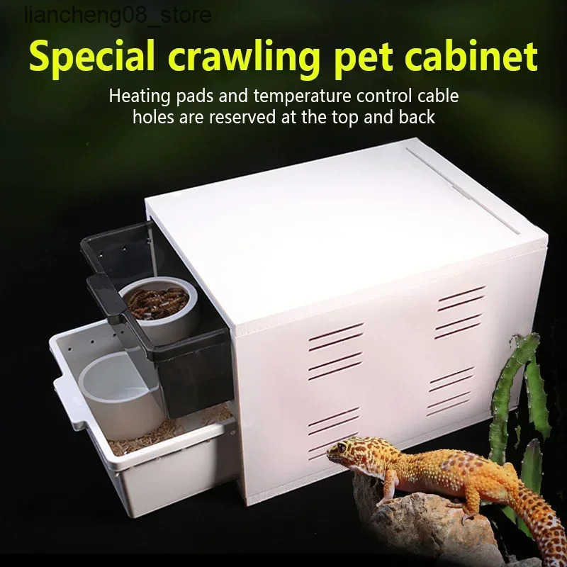 Other Pet Supplies Pet reptile PVC feeding box 6W reptile breeding tank with heating pad reptile feeding box L240910