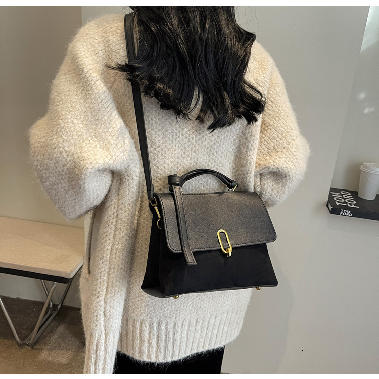 New Women s Fashion trend Multi functional Simple Handbag Texture Commuter Shoulder leisure Cross Small Square Bag Designer Trendy Shoulder Bag