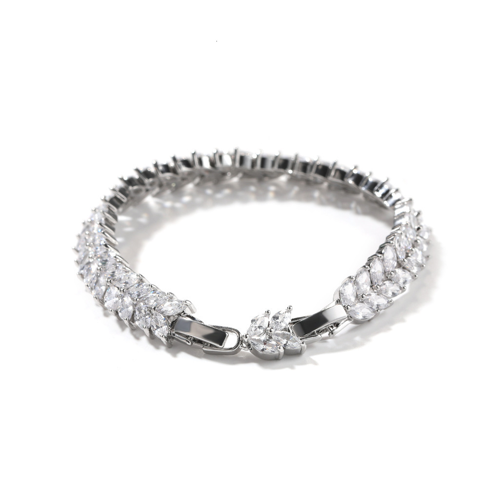 7-8 Inches Length Adjustable Flower Tennis Bracelet Hip-hop Wolf Tide New In Full Diamond Fashion Street Extended Section Personalized Bracelet Bijoux