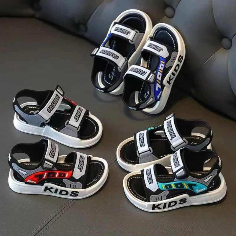 Sneakers Boys Girls Trendy Hook And Loop Sandals Wear-resistant Non-Slip Comfy Beach Shoes Summer H241221