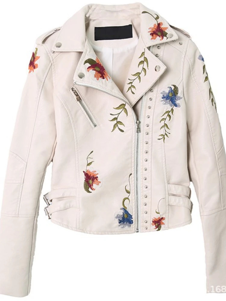 Fashion ed rivet PU Jackets Women Y2k Hip Hop Crop Tops Motor Jacket Leather Vintage Coat Winter Woman 241216