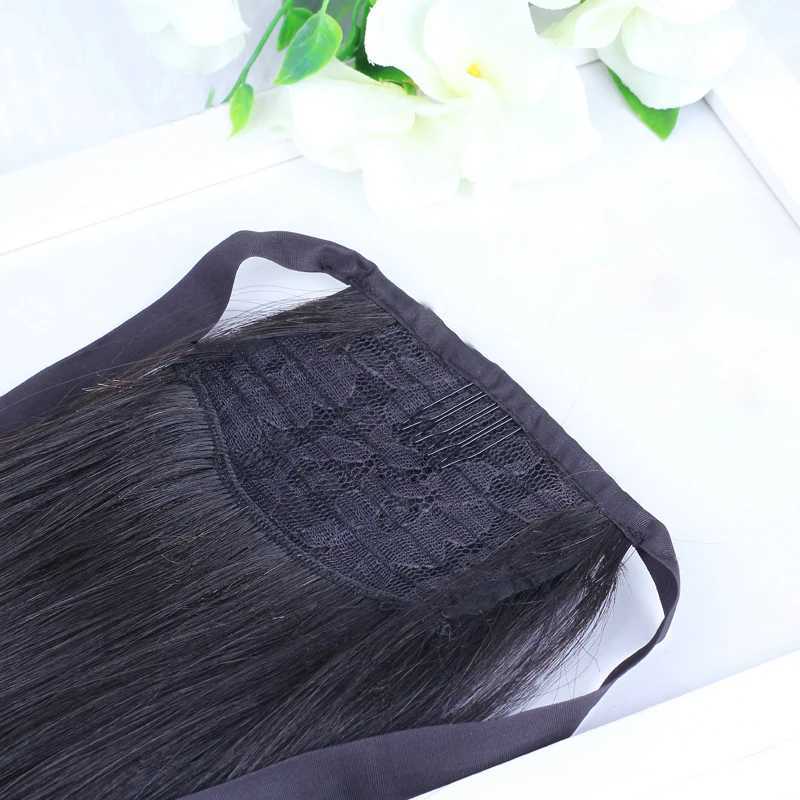 Super Long Silky Straight Clip In Ponytail Extensions Synthetic Hair 22 Long Straight Clip in Ponytail Natural As Human HairXJ241221