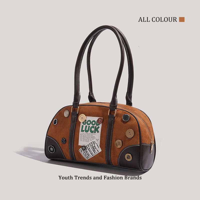 CHARHP&KEJNT American Commuting Bowling Handbag, Women's Versatile Single Shoulder Crossbody Bag