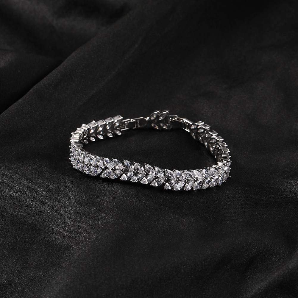 7-8 Inches Length Adjustable Flower Tennis Bracelet Hip-hop Wolf Tide New In Full Diamond Fashion Street Extended Section Personalized Bracelet Bijoux