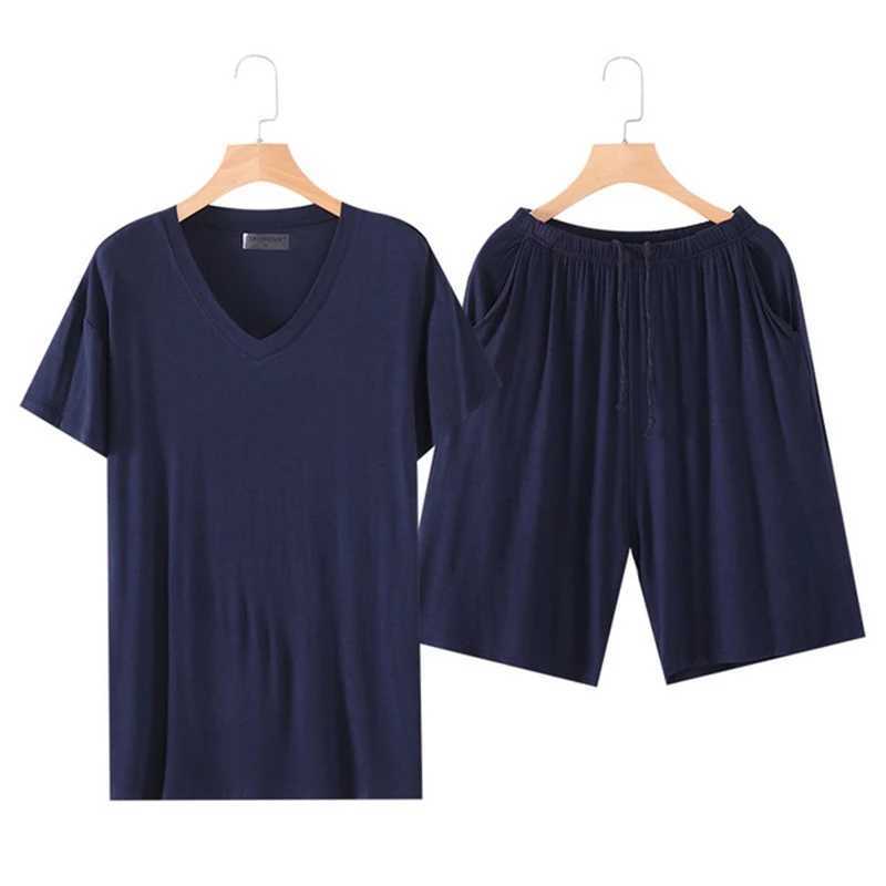 New Summer Modular Short Sleeve Mens Pajama Set Mens Pajama Set Pure Thin Mens Pajama Set W241221