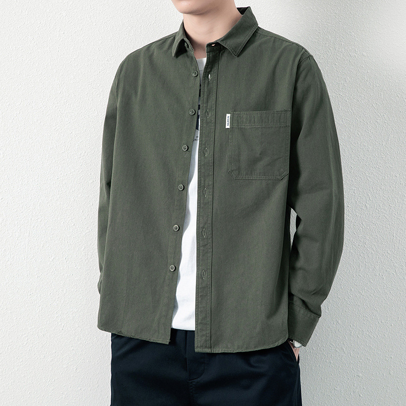 M12222 2024 autumn new men's long-sleeved shirt jacket washed cotton jacket