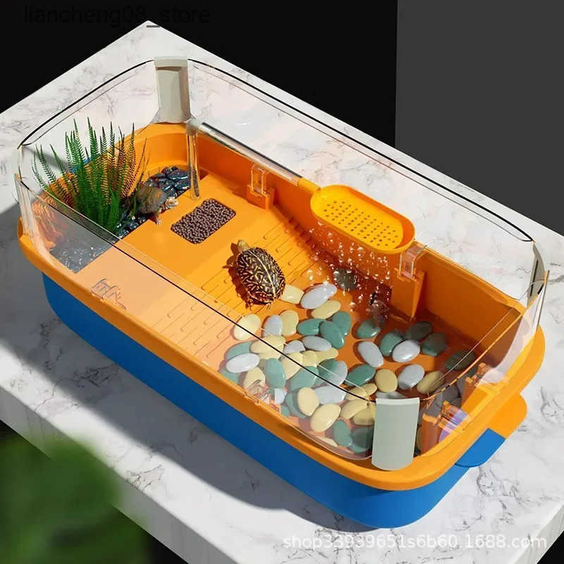 Other Pet Supplies Turtle water tank elevated escape basket platform turtle water tank aquarium turtle house simple landscape large terrace L240910