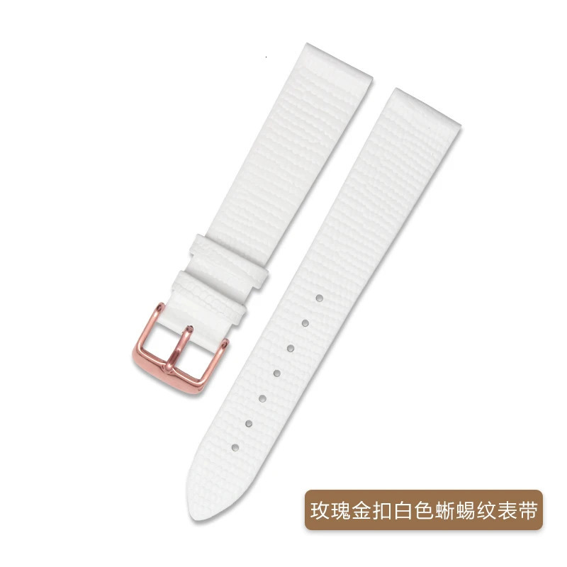 Ultra-thin 12mm 14mm 16mm 18mm 20mm High quality Women Black brown red Lizard texture Genuine Leather Watch Band Strap 241220