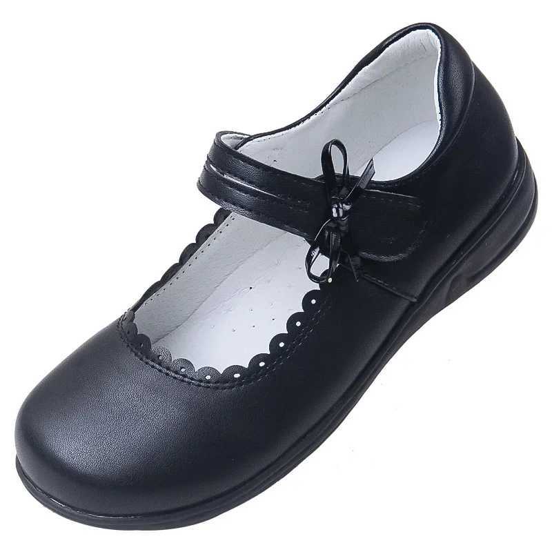 Sneakers Children Student Black Leather Shoes For School 3-17Years Old Kids Performance Dress Shoes Girls Princess Shoes Soft comfortable H241221