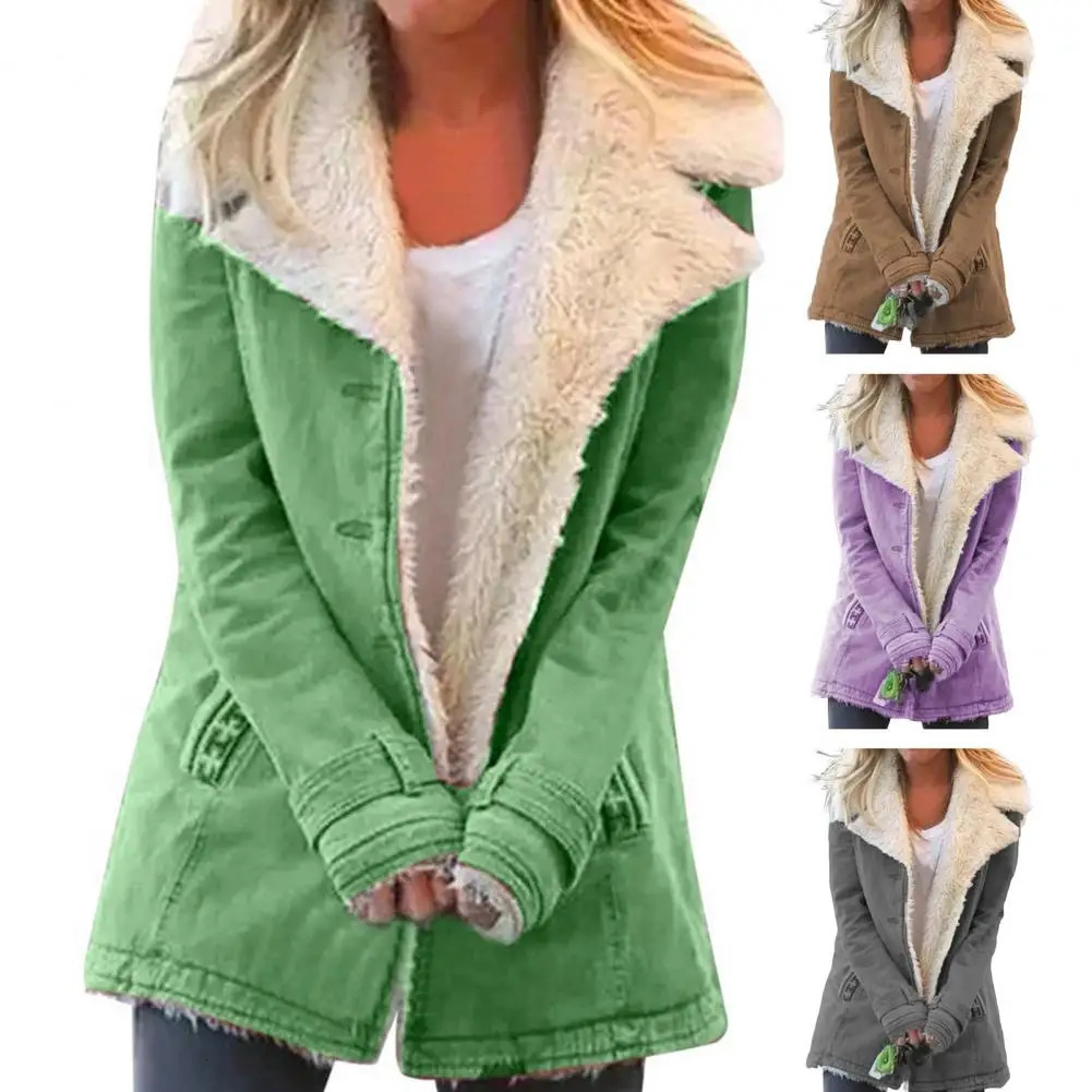 Autumn And Winter Womens Fashion Denim Jacket Plus Velvet Warm Long-sleeved Jacket Thicker Motorcycle Lapels Coat 241217