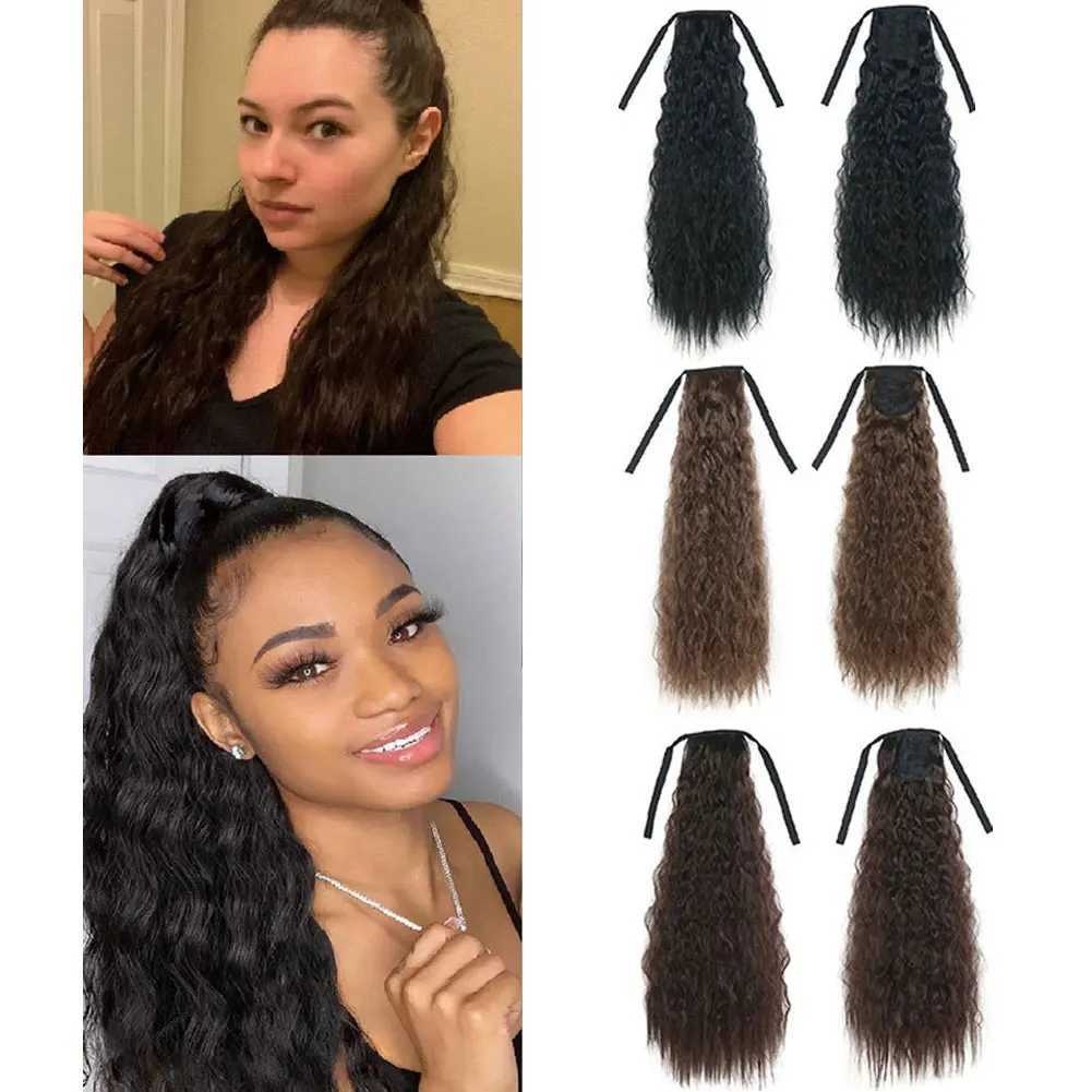 False Hair Tail Hair 22 Ponytail In Straight Clip Hairpiece With Hairpins Synthetic Pony Tail Hair Extensions For WomenXJ241221