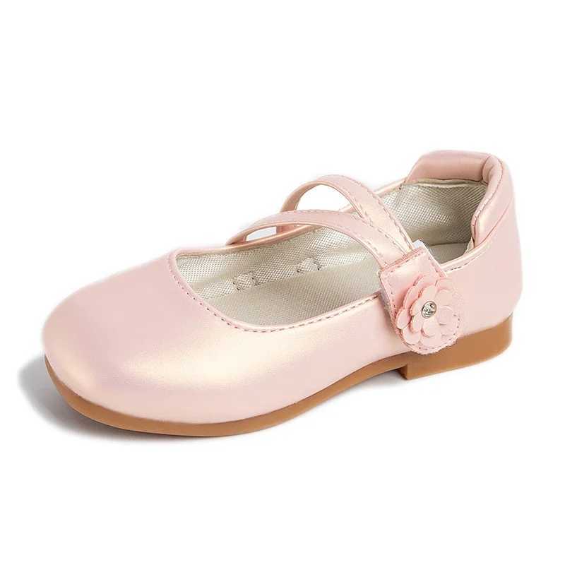 Sneakers Princess Girls Shoes Kids Leather Shoes For Medium Big Girl Children Casual Flats Floral Flowers Shoes For Wedding Birthday Show H241221