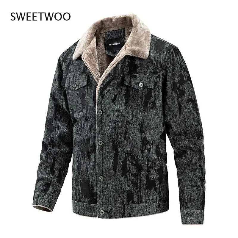 Winter mens plus velvet jacket mens casual sports ski baseball uniform jacket 241216