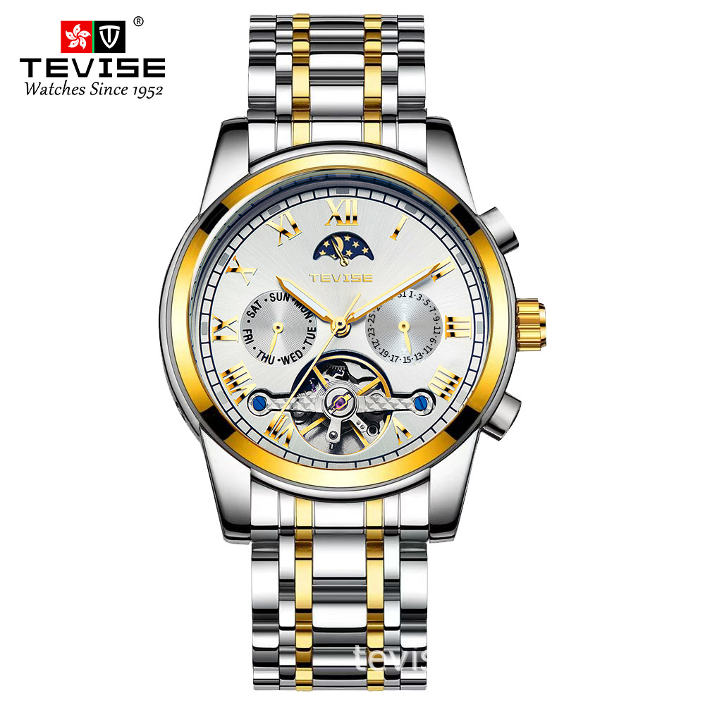 Luxury Original Mechanical Watch For Men High-end Sports Watch Starry Moon Phase Watch Waterproof Night Light Tourbillon High-quality Mechanical Wrist