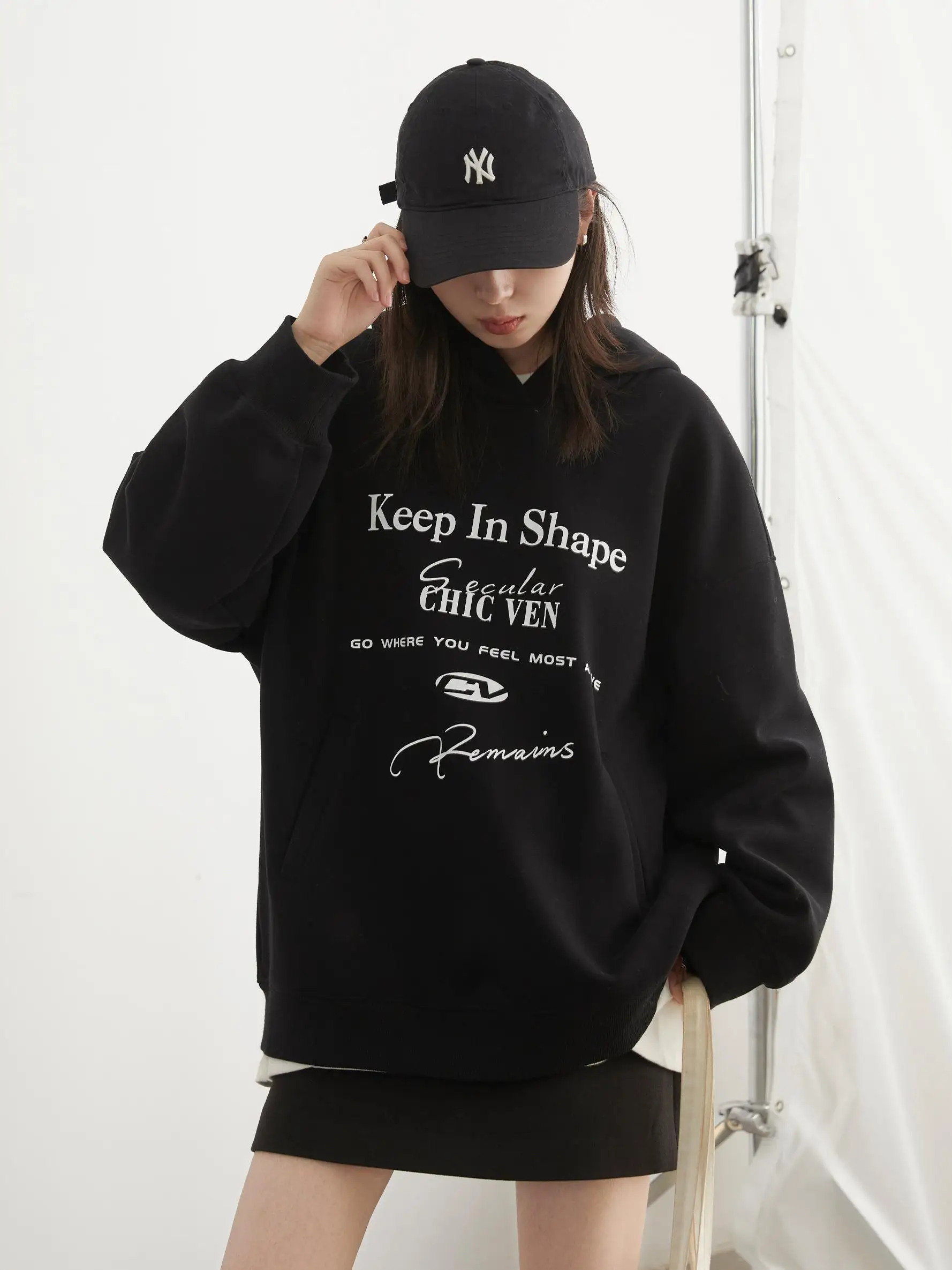 CHIC VEN Women Sweatshirts Casual Sport Hooded Letter Printed Fleece Hoodie Loose Female Top Woman Coat Autumn Winter 2024