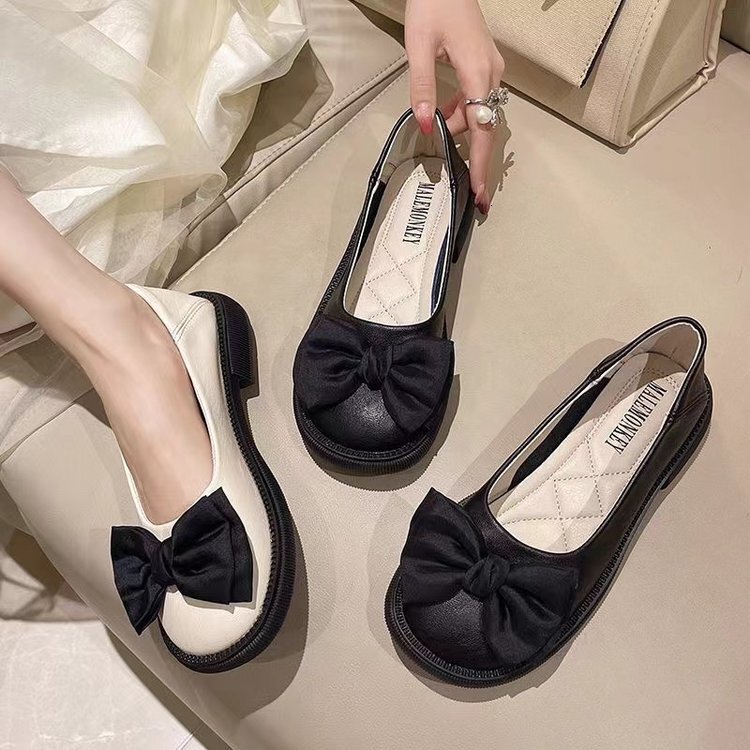Knot Ddmywed Butterfly Small Leather For Women Summer New Item Flat Heel Mary Jane S British Style Versatile Single Shoes Chinese Brand F Ddmysaturn