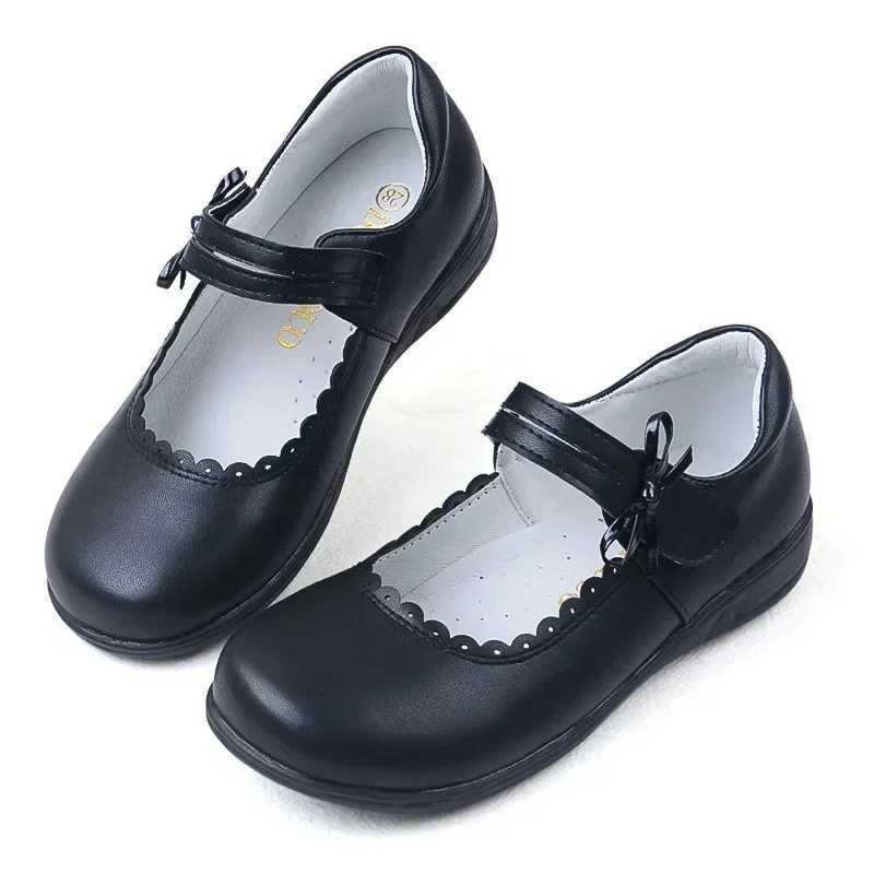 Sneakers Children Student Black Leather Shoes For School 3-17Years Old Kids Performance Dress Shoes Girls Princess Shoes Soft comfortable H241221