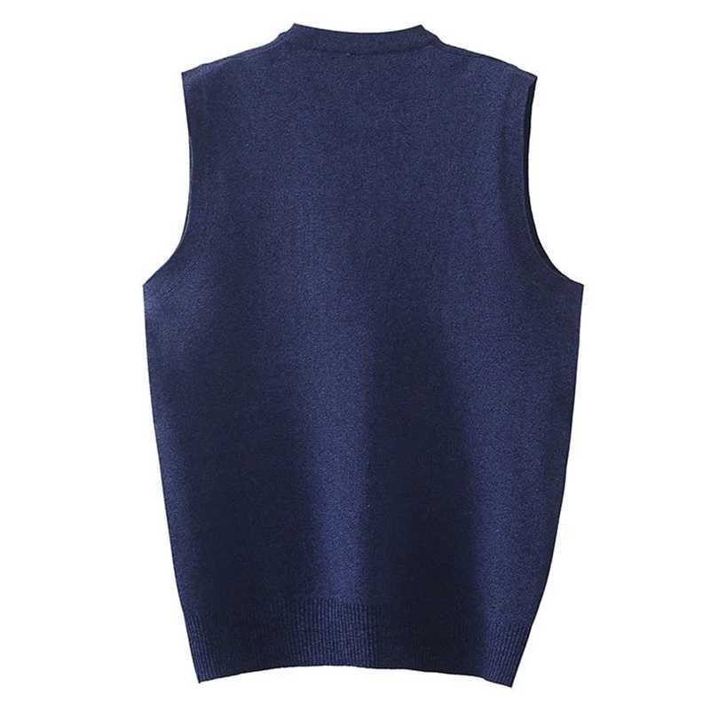 Knit Vest New Sweater For Men Casual V-neck Gentleman Fashion Plaid Father Clothes Soft And Comfortable Asian sizeXJ241221