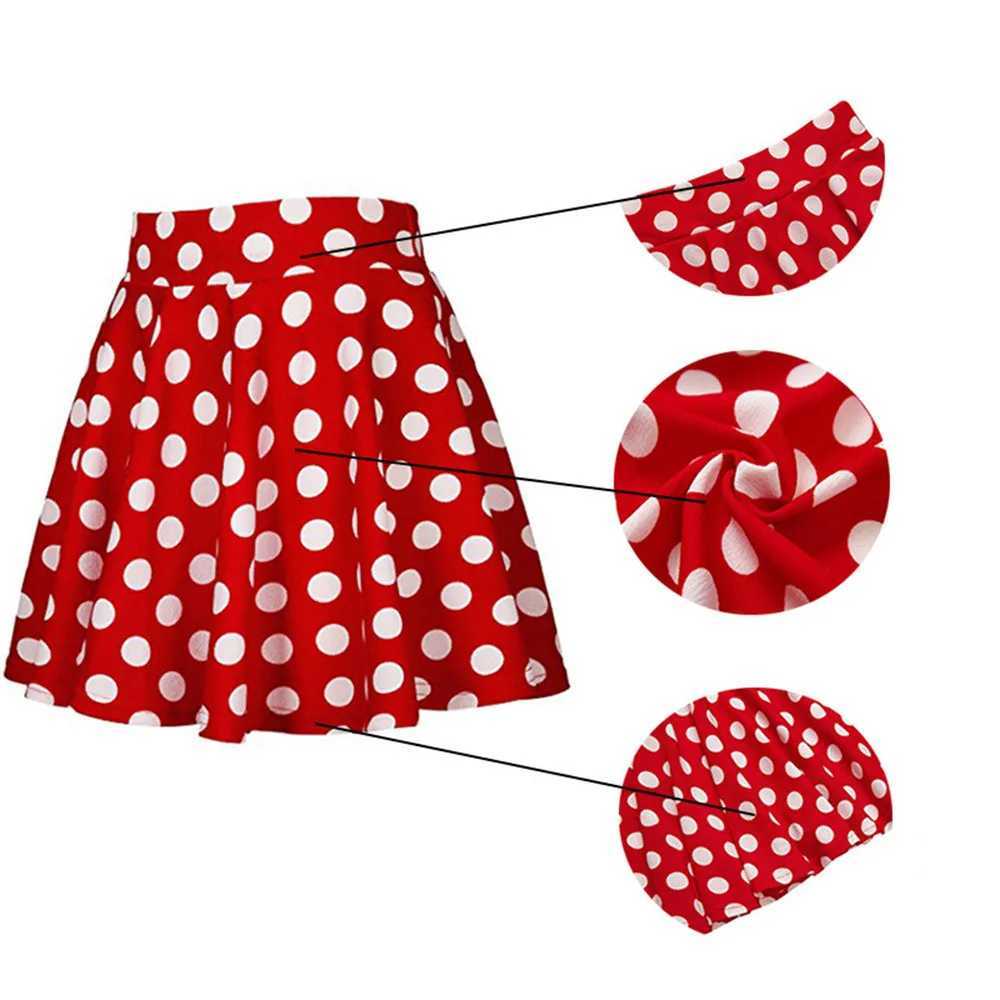 Women Ladies Mini Girl Short Skirts Clothes Clothing Casual Polka Dot Leisure Print Red White Black Skirts Tutu SundressXJ241221
