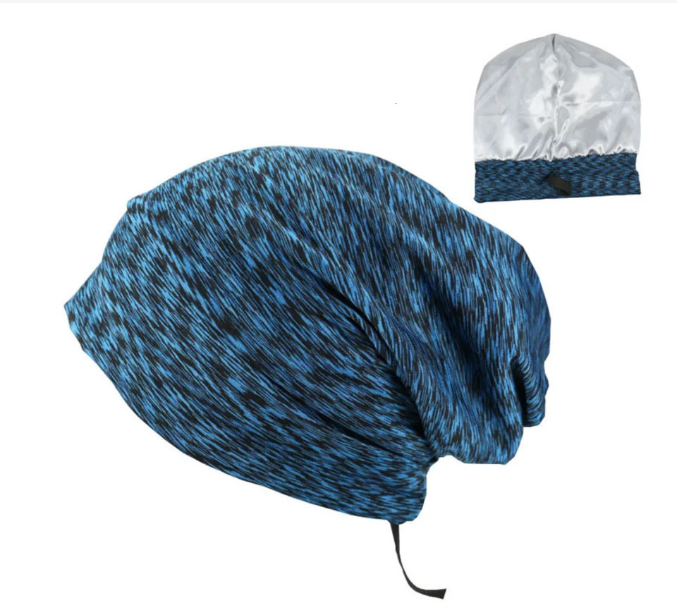 Satin Lined Beanies Hat For Women Men Soft Adjusted Bonnet Cap Unisex Silk Satin Night Sleeping Cap Fashion Skullies Baggy Hats 241214