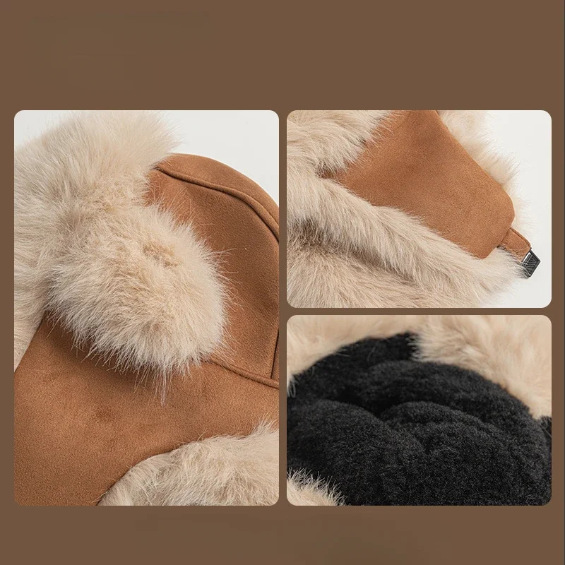 High qUAlity wInter velvet suede Lei Feng hat for men and women outdoor cycling warm ear protection for skiing Ushaka Russian hat 241220