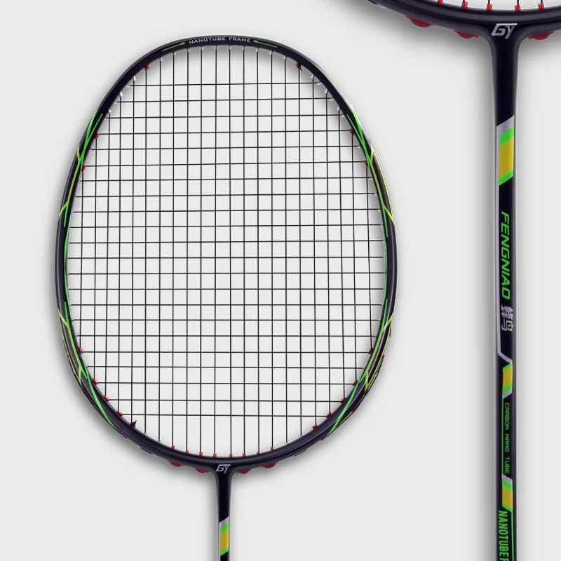 Professional 6U ultra light carbon fiber sports training racket string up to indoor and outdoor badminton racketsW241221