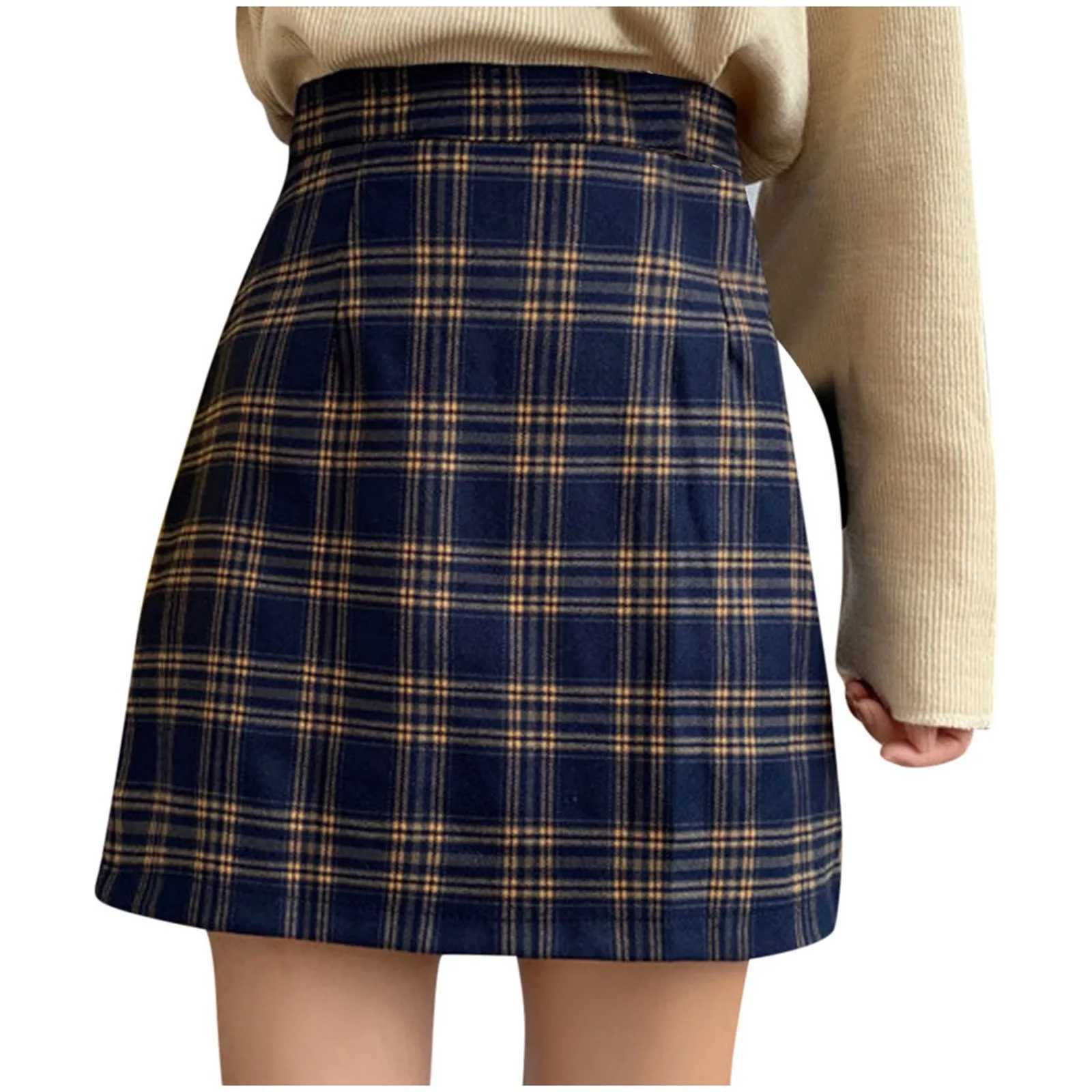 Fashion Women Plaid Printed Skirt Strap Elastic Ladies Slim Short Skirts for Women Womens Skirt Skirts for Women TrendyXJ241221