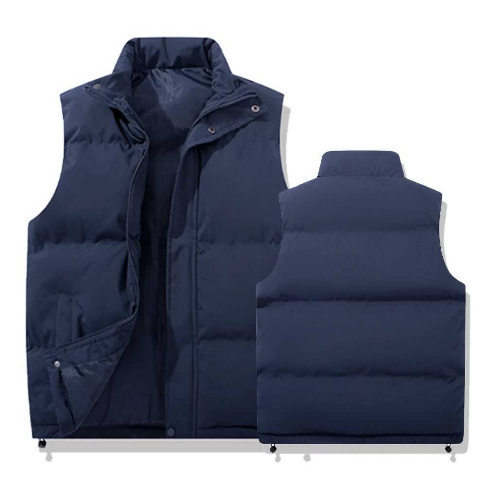 Men Sleeveless Vest Zipper Jackets Winter Fashion Male Warm Vest Coats Men Stand Collar Outdoor Waistcoats Windproof StreetwearXJ241221