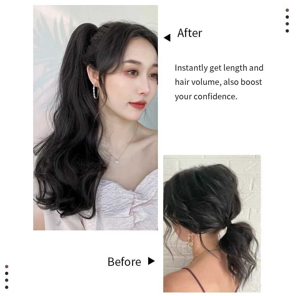 Claw Clip in Hair Extension Long Curly Wavy Ponytail Extension 18 Inch Natural Soft Mini Jaw Claw Synthetic Hairpiece for WomenXJ241221