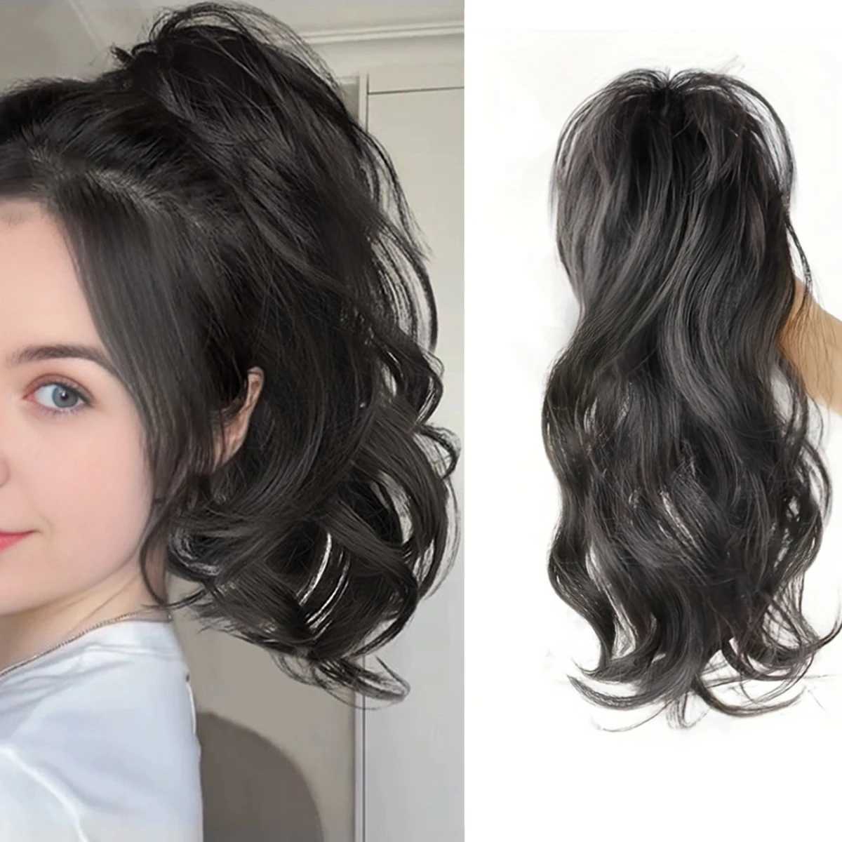 14-Inch Curly Wavy Synthetic Ponytail Effortlessly c Hairpiece with Easy Claw Attachment Elegant Style for WomenXJ241221