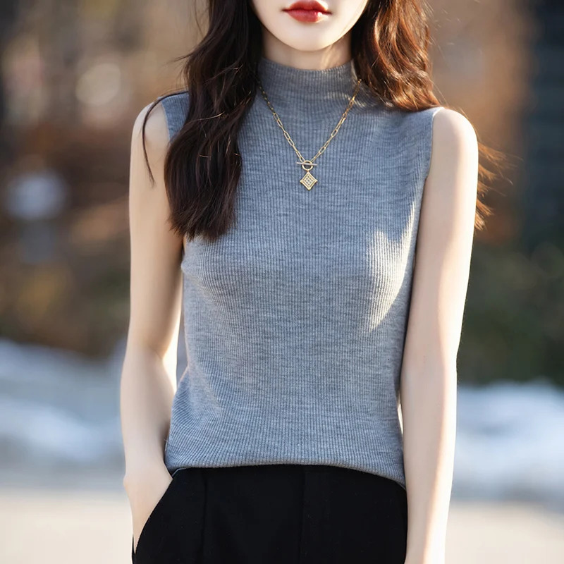 Spring and summer Cashmere Vest Women Sleeveless Soft Ladies Knit 241218