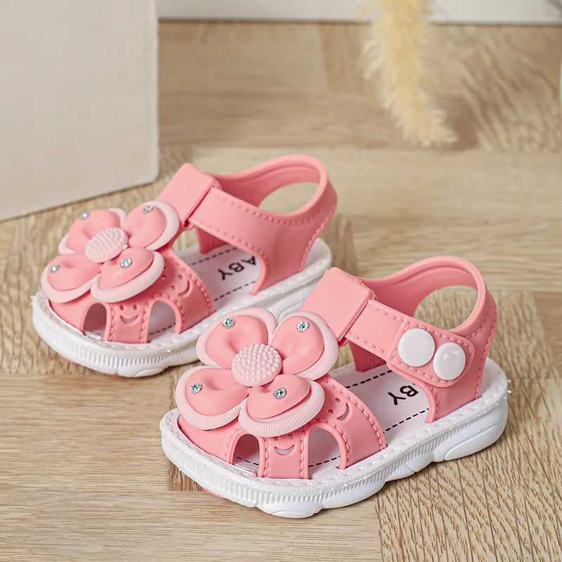 Sneakers Trendy Cute Flower Decor Sandals For Baby Girls Breathable Lightweight Sandals For Indoor Outdoor Beach All Seasons H241221