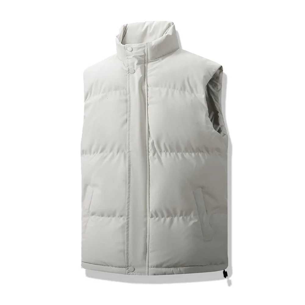 Men Sleeveless Vest Zipper Jackets Winter Fashion Male Warm Vest Coats Men Stand Collar Outdoor Waistcoats Windproof StreetwearXJ241221